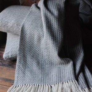 Grey Alpaca Woodland Inkcap Throw