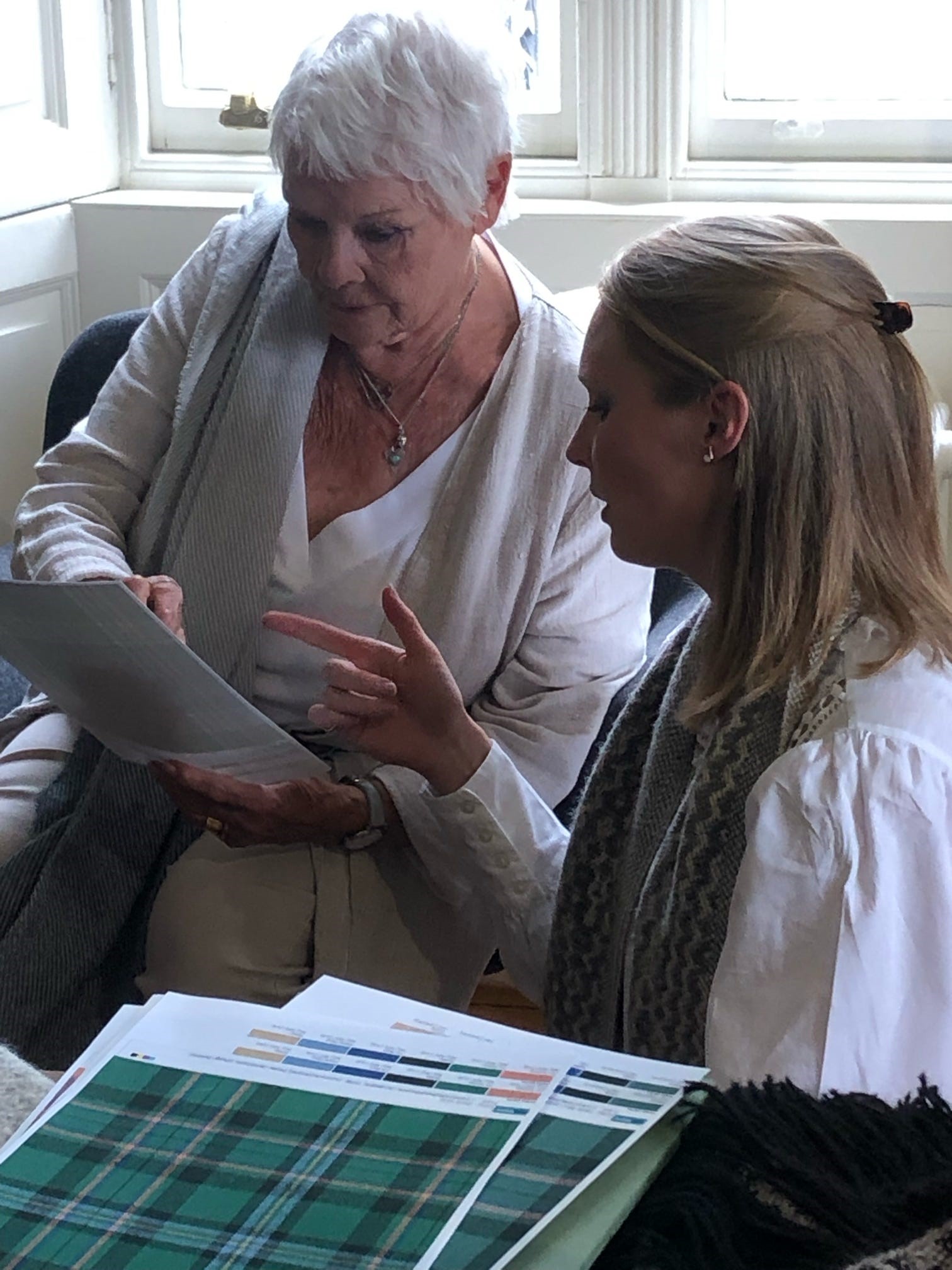 Dame Judi Dench visits Araminta Campbell's Edinburgh atelier Araminta