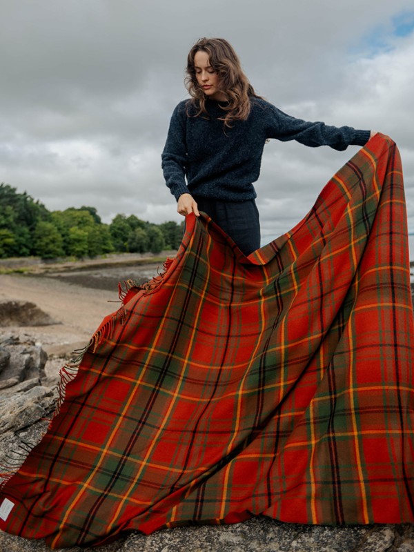 Autumn Woodland Walk Tartan Throw