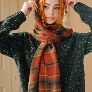 Autumn Woodland Walk Tartan Shawl