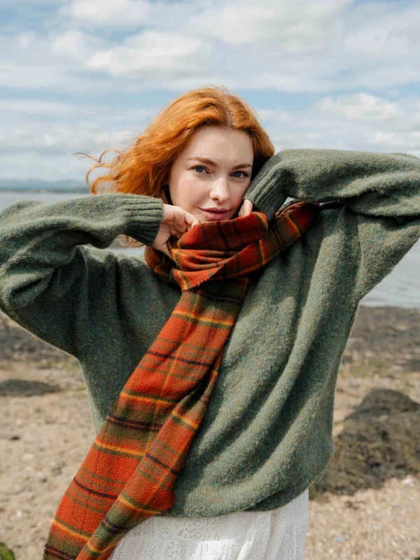 Autumn Woodland Walk Tartan Shawl - Image 9