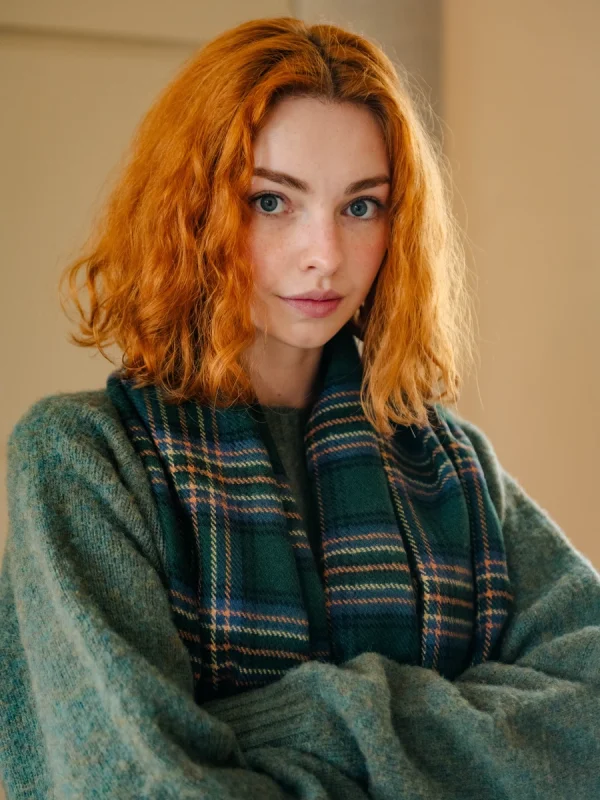 Amber Riverbank Tartan Shawl - Image 6