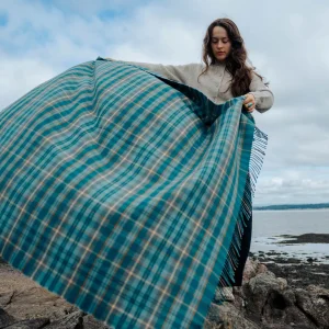 West Coast Waters Tartan Throw