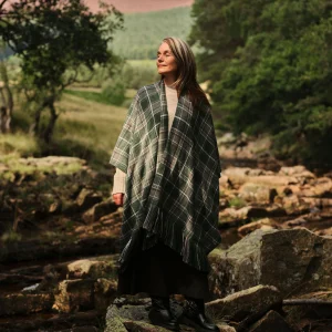 Handwoven Cairngorm Frost Tartan Blanket Wrap