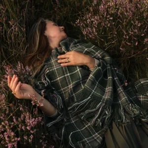 Handwoven Cairngorm Frost Tartan Shawl