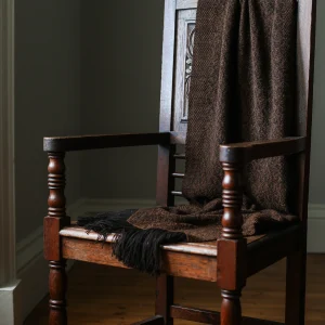 Handwoven Fallen Leaves Shawl - Brown on a Dark Brown Base
