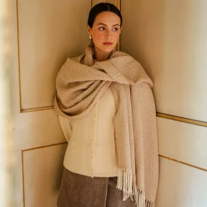 Caramel Rippling Barley Blanket Scarf