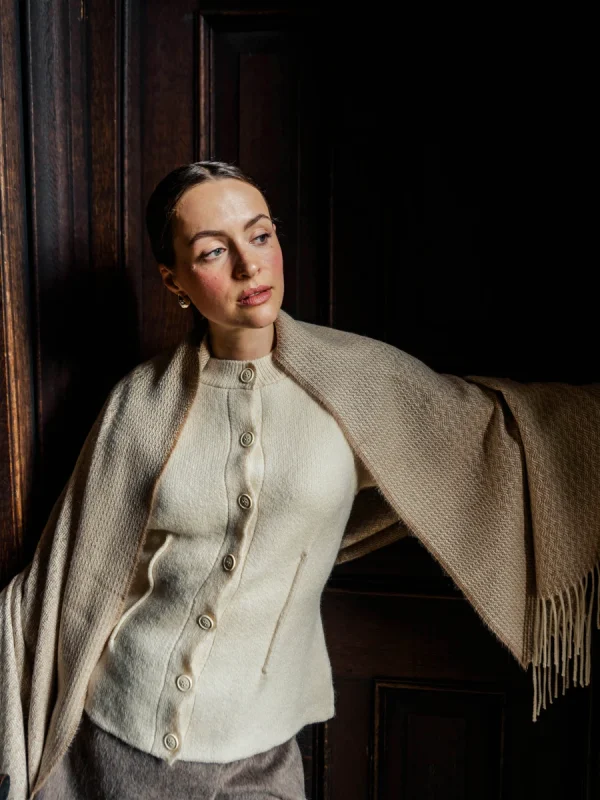 Caramel Rippling Barley Blanket Scarf - Image 8