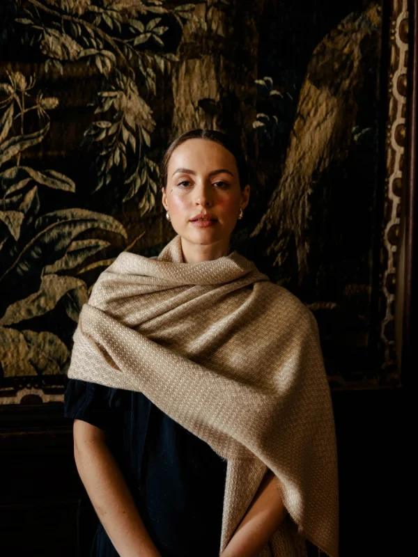 Caramel Rippling Barley Blanket Scarf - Image 5