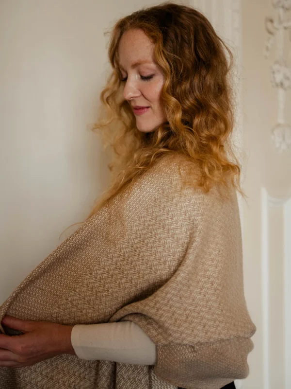 Caramel Rippling Barley Blanket Scarf - Image 11