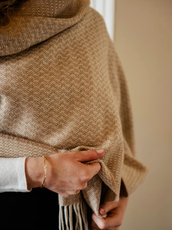 Caramel Rippling Barley Blanket Scarf - Image 10