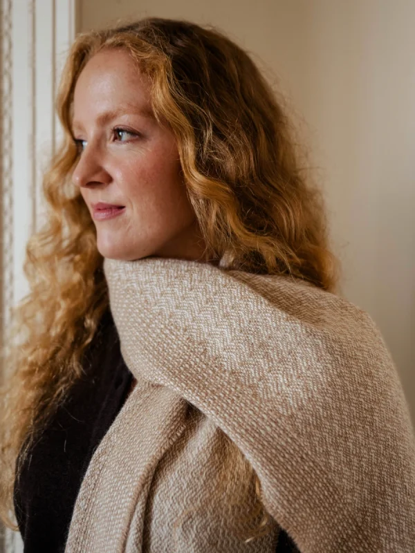 Caramel Rippling Barley Wide Scarf - Image 4