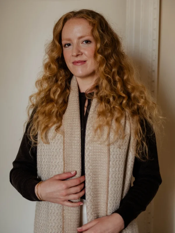 Caramel Rippling Barley Wide Scarf - Image 5