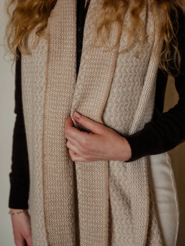 Caramel Rippling Barley Wide Scarf - Image 6