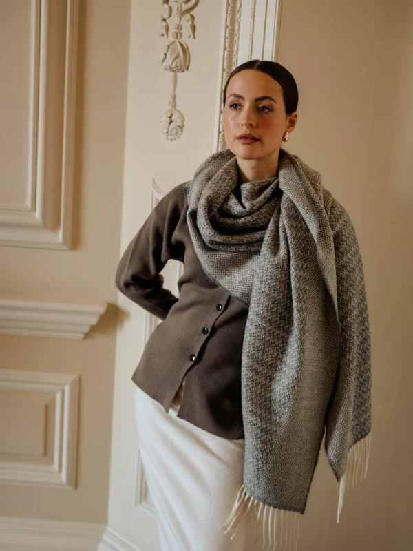 Grey Harvest Grain Blanket Scarf - Image 3