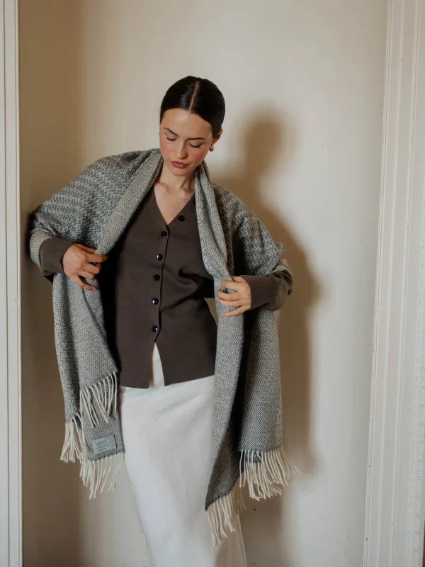 Grey Harvest Grain Blanket Scarf - Image 7