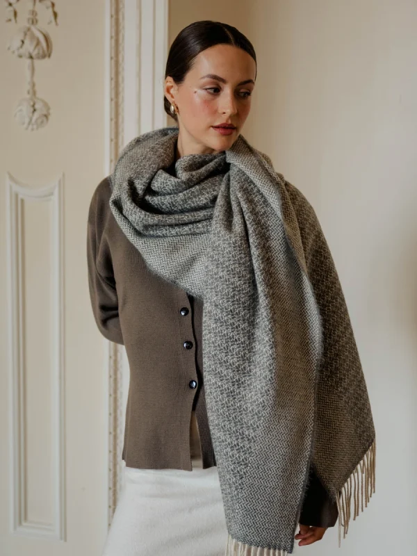 Grey Harvest Grain Blanket Scarf