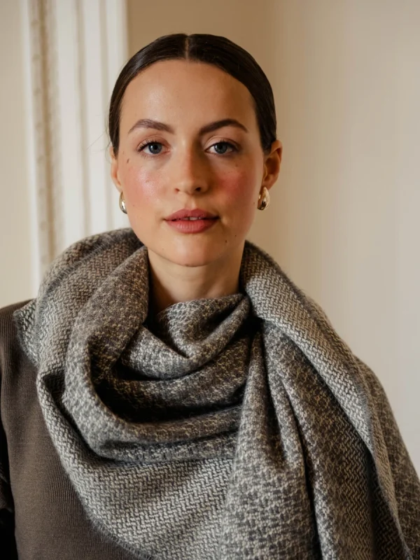 Grey Harvest Grain Blanket Scarf - Image 6