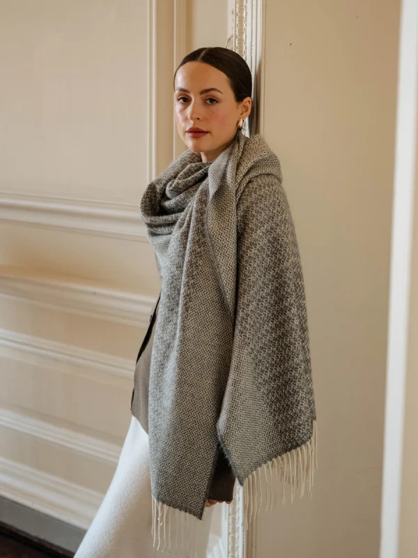 Grey Harvest Grain Blanket Scarf - Image 2