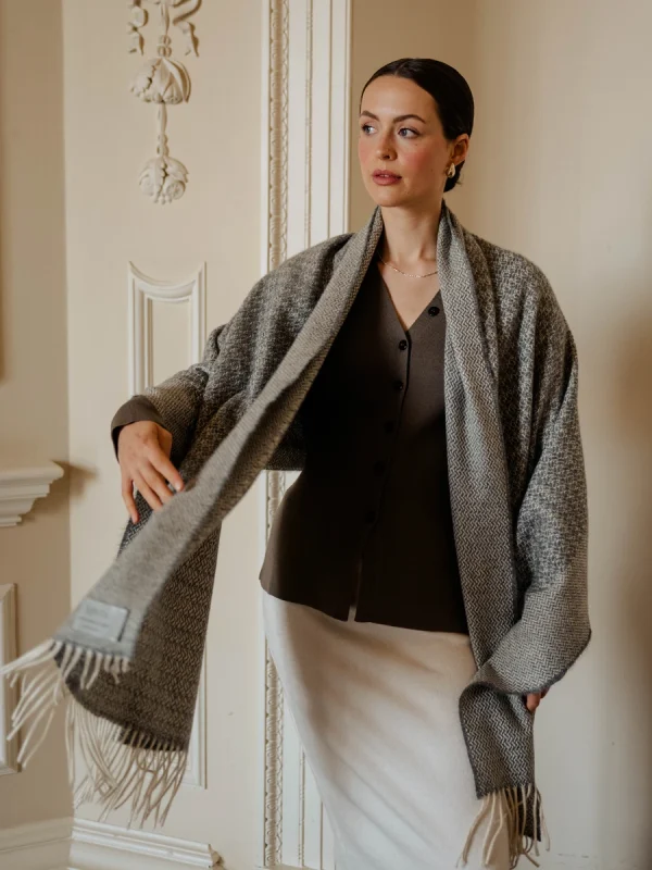 Grey Harvest Grain Blanket Scarf - Image 8