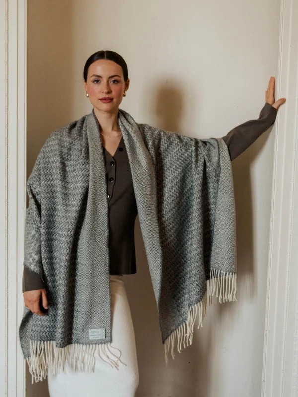 Grey Harvest Grain Blanket Scarf - Image 9