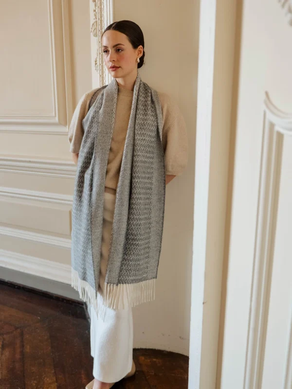 Grey Harvest Grain Wide Scarf - Image 3