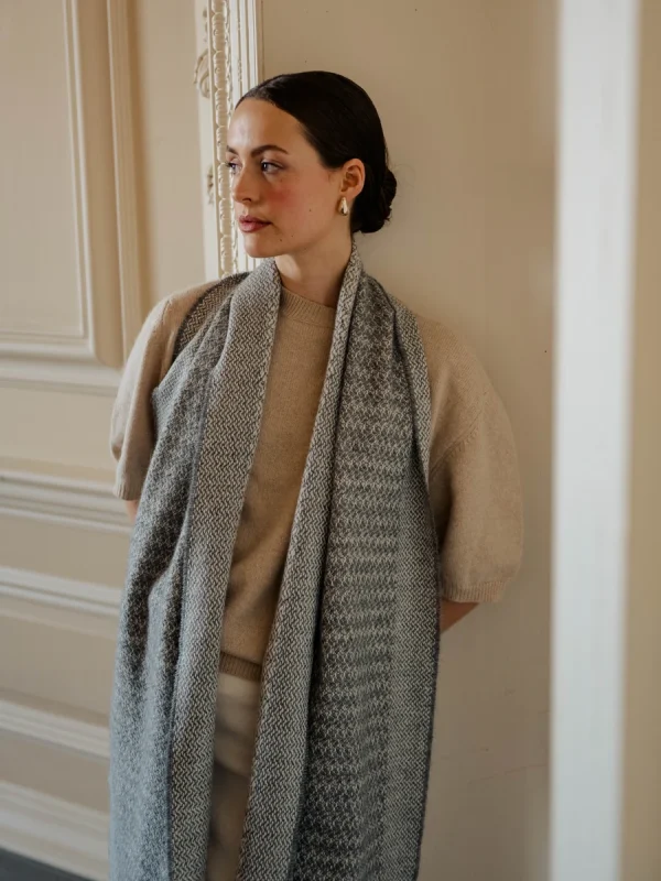 Grey Harvest Grain Wide Scarf - Image 4