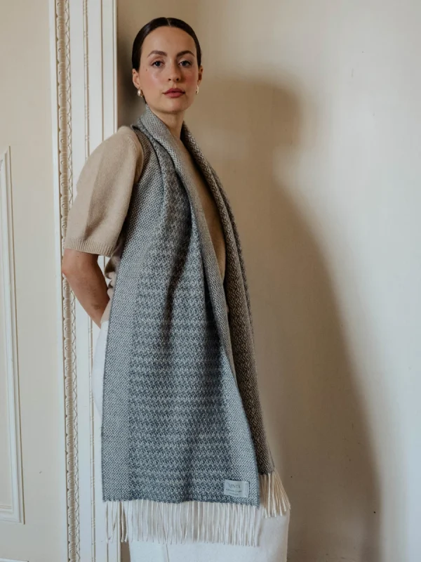 Grey Harvest Grain Wide Scarf - Image 5