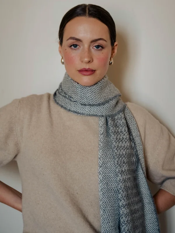 Grey Harvest Grain Wide Scarf - Image 6