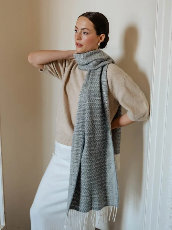Grey Harvest Grain Wide Scarf - Image 8