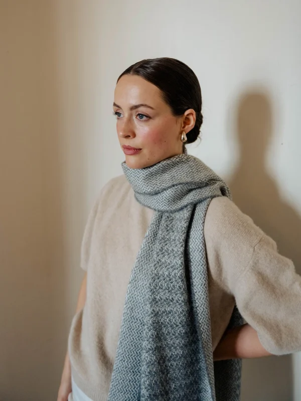 Grey Harvest Grain Wide Scarf - Image 9
