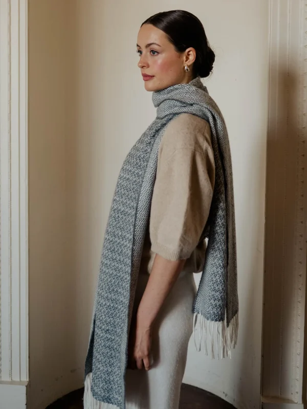 Grey Harvest Grain Wide Scarf - Image 2