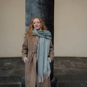 Grey Harvest Grain Wide Scarf