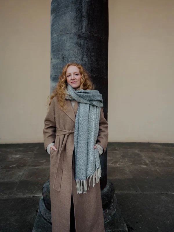 Grey Harvest Grain Wide Scarf
