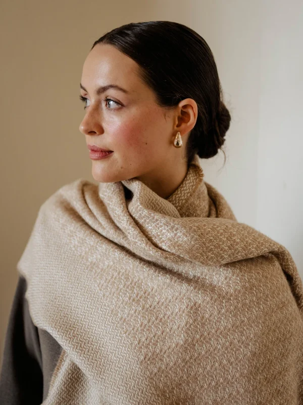 Caramel Harvest Grain Blanket Scarf - Image 5