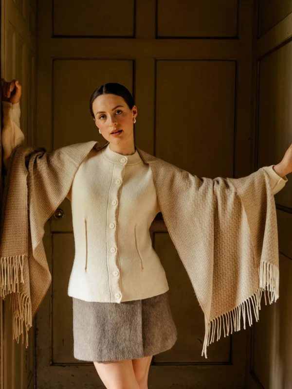 Caramel Harvest Grain Blanket Scarf - Image 11