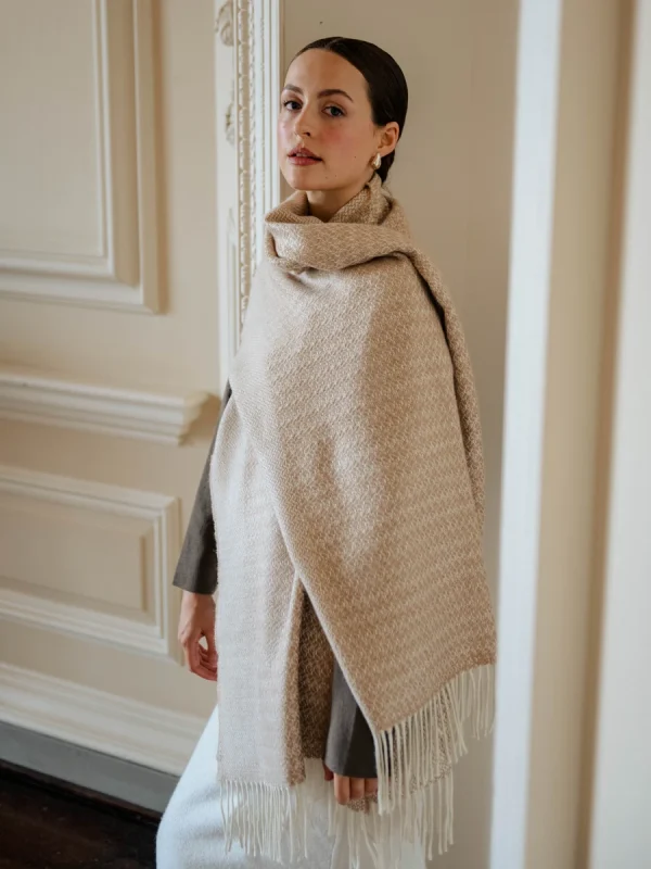Caramel Harvest Grain Blanket Scarf - Image 3