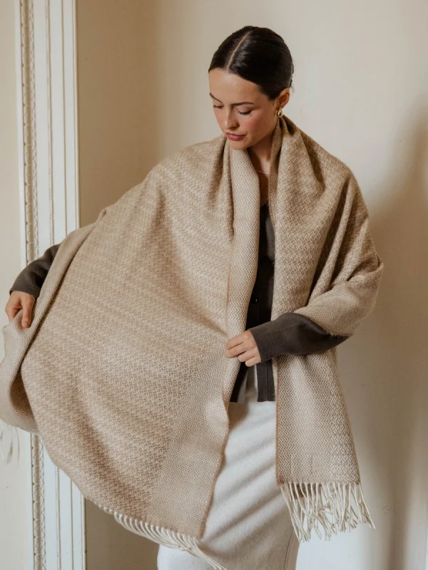 Caramel Harvest Grain Blanket Scarf - Image 2