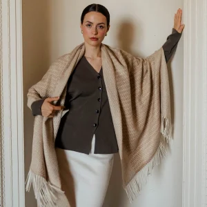 Caramel Harvest Grain Blanket Scarf
