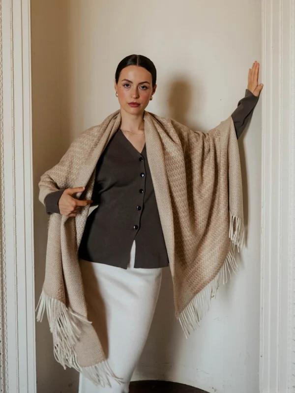 Caramel Harvest Grain Blanket Scarf