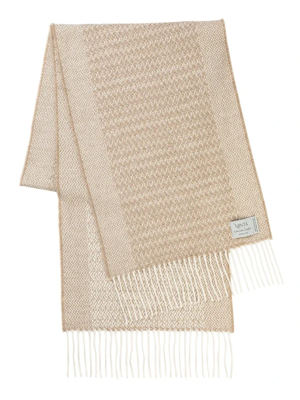 Caramel Harvest Grain Wide Scarf - Image 13