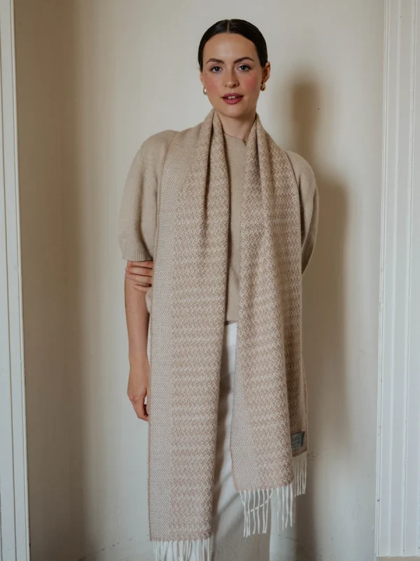 Caramel Harvest Grain Wide Scarf - Image 2