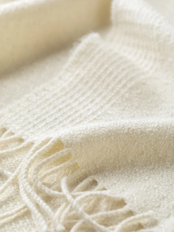 White Harvest Grain Wide Scarf - Image 10