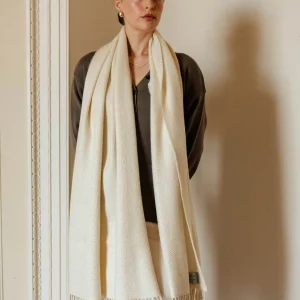 White Harvest Grain Wide Scarf