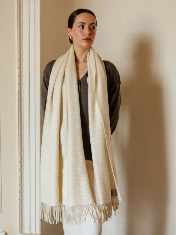 White Harvest Grain Wide Scarf