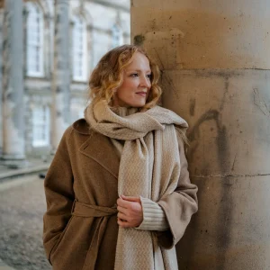 Caramel Rippling Barley Wide Scarf