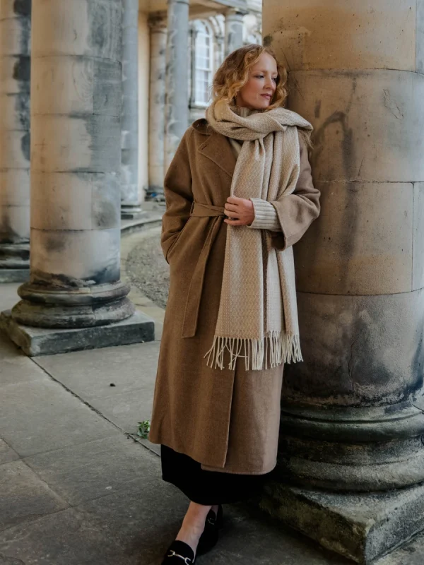 Caramel Rippling Barley Wide Scarf - Image 7