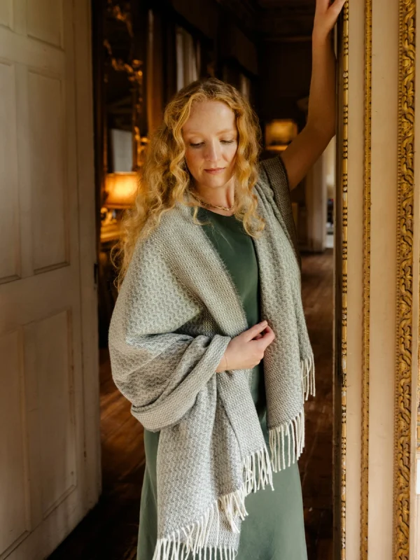 Grey Rippling Barley Blanket Scarf - Image 6