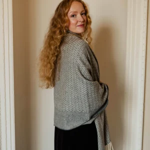 Grey Rippling Barley Blanket Scarf