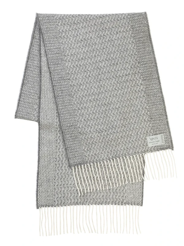 Grey Rippling Barley Wide Scarf - Image 13